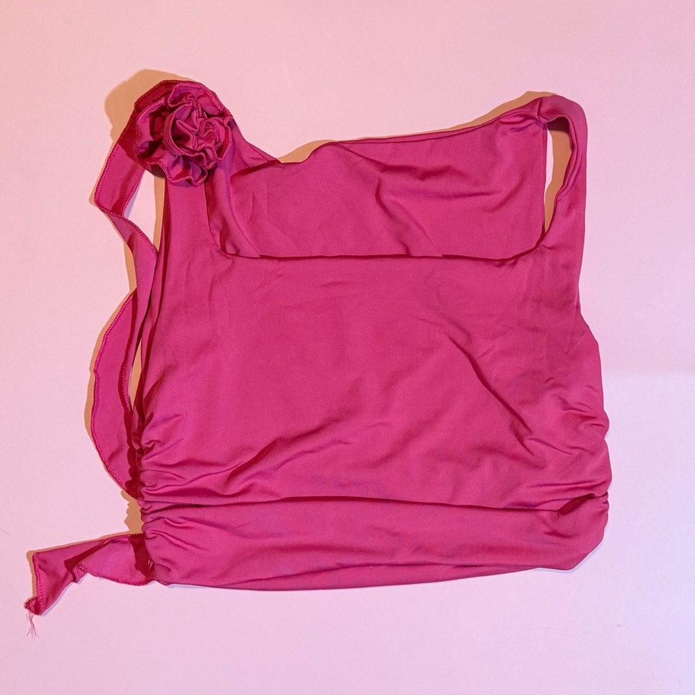 Pink Sleeveless Top with Floral Detail